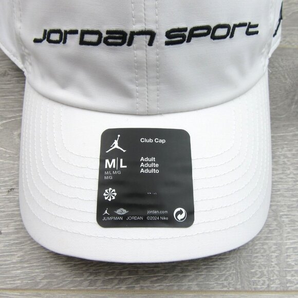 Nike Jordan Sport Club Dri-FIT White Hat Cap Size M/L NEW - Picture 5 of 13